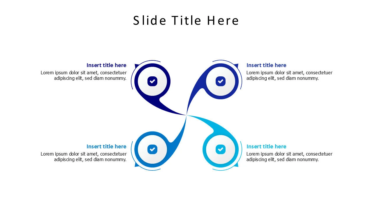 4 points rounding circles infographic