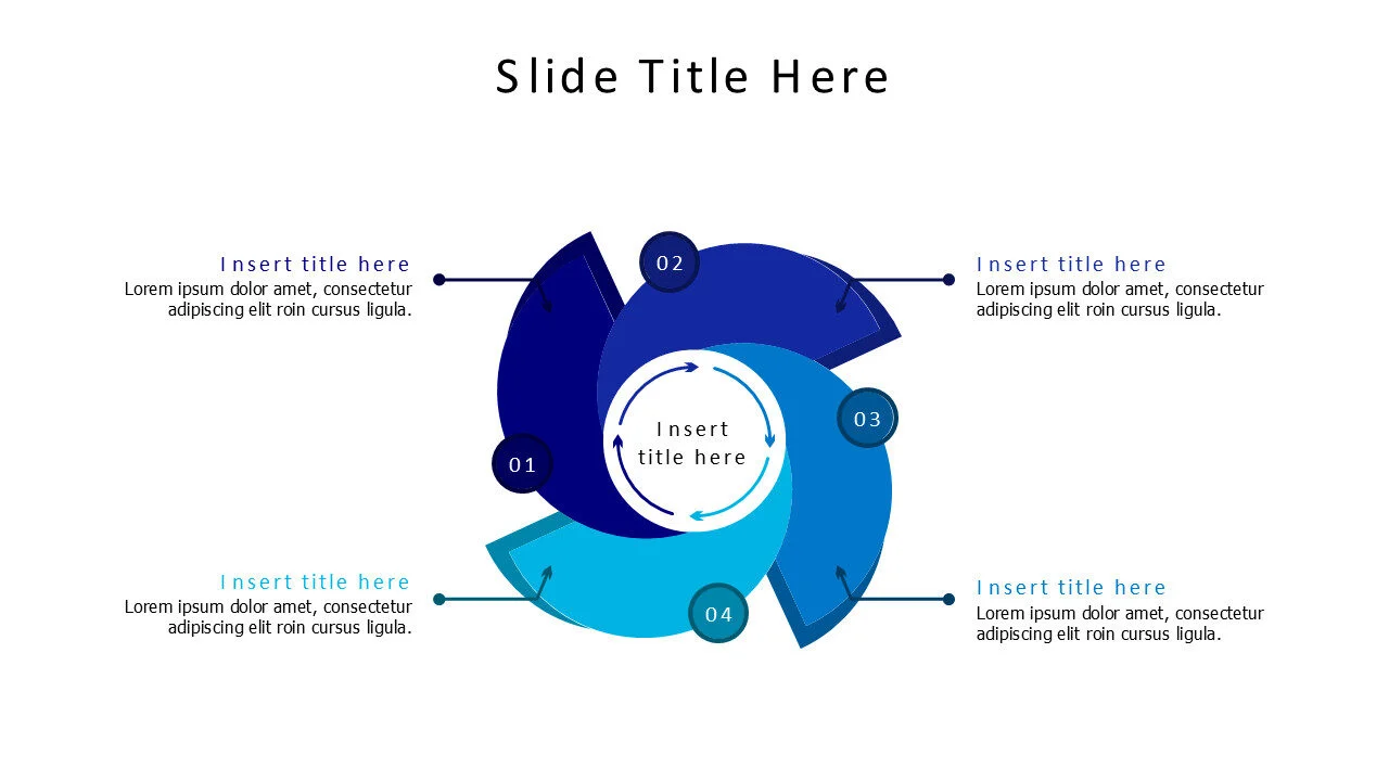 4 points rounding colored infographic