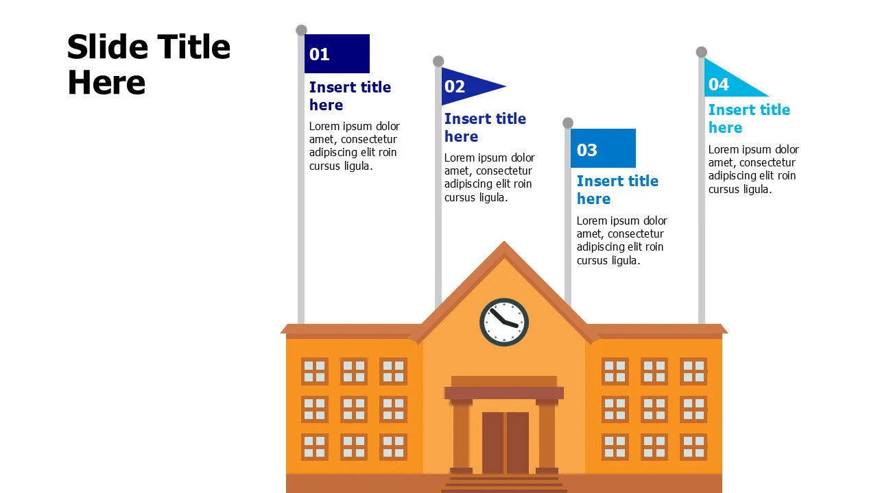 4 points school flags infographic