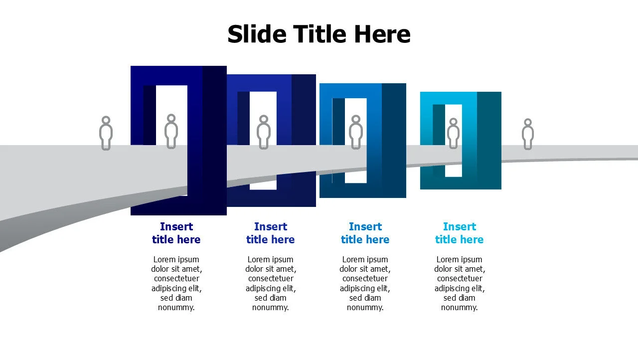 4 points square funnel infographic