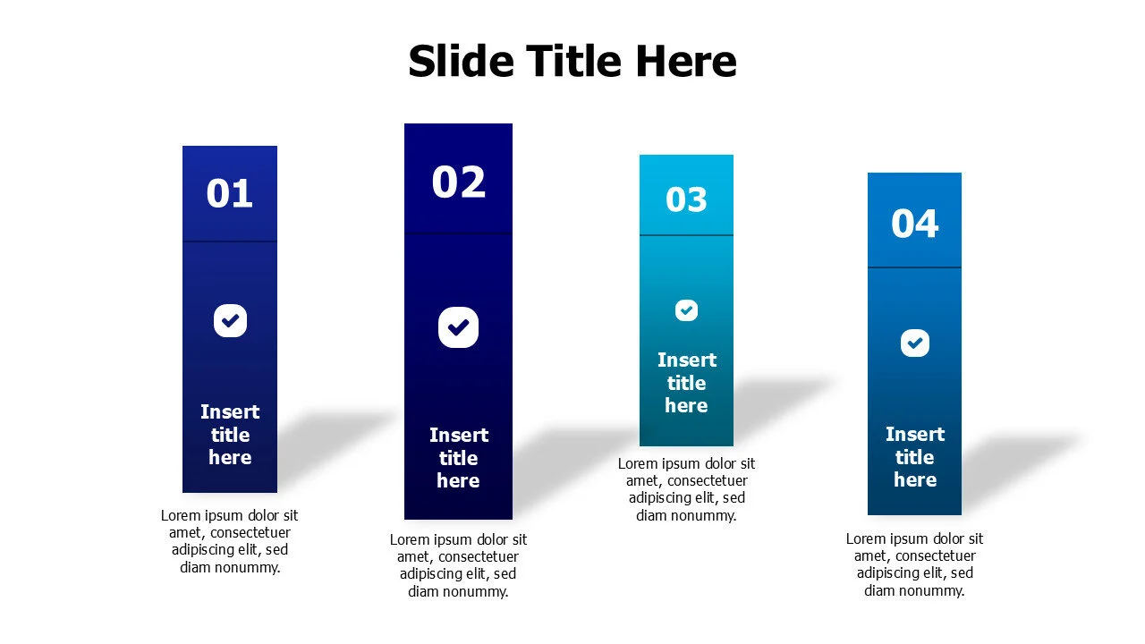 4 points standing out colored stripes infographic