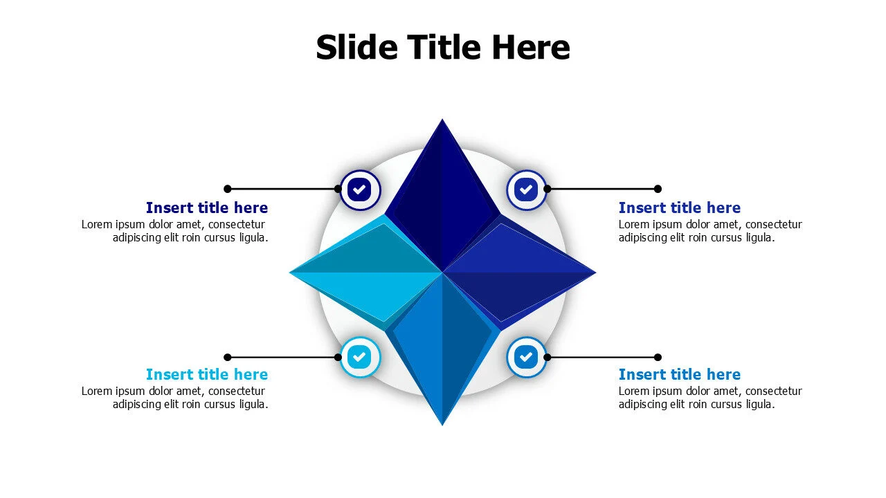 4 points star branching infographic