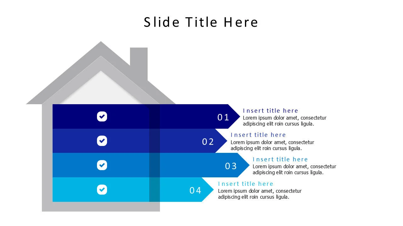 4 points stripes from house infographic