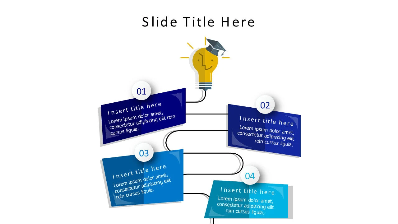 4 points teacher bulb infographics