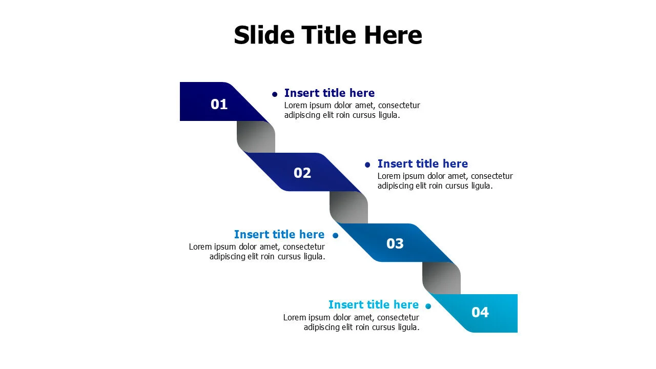 4 points twisted stripe with numbers infographic