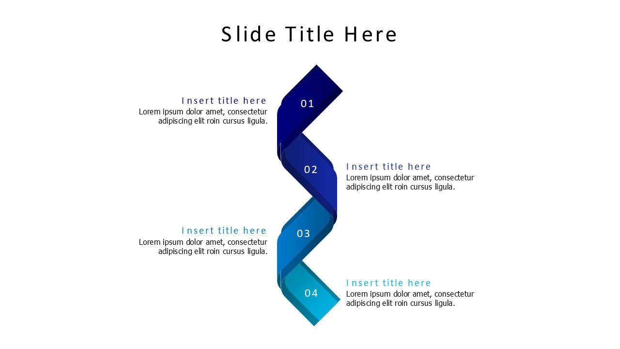 4 points twisted vertical stripe infographic