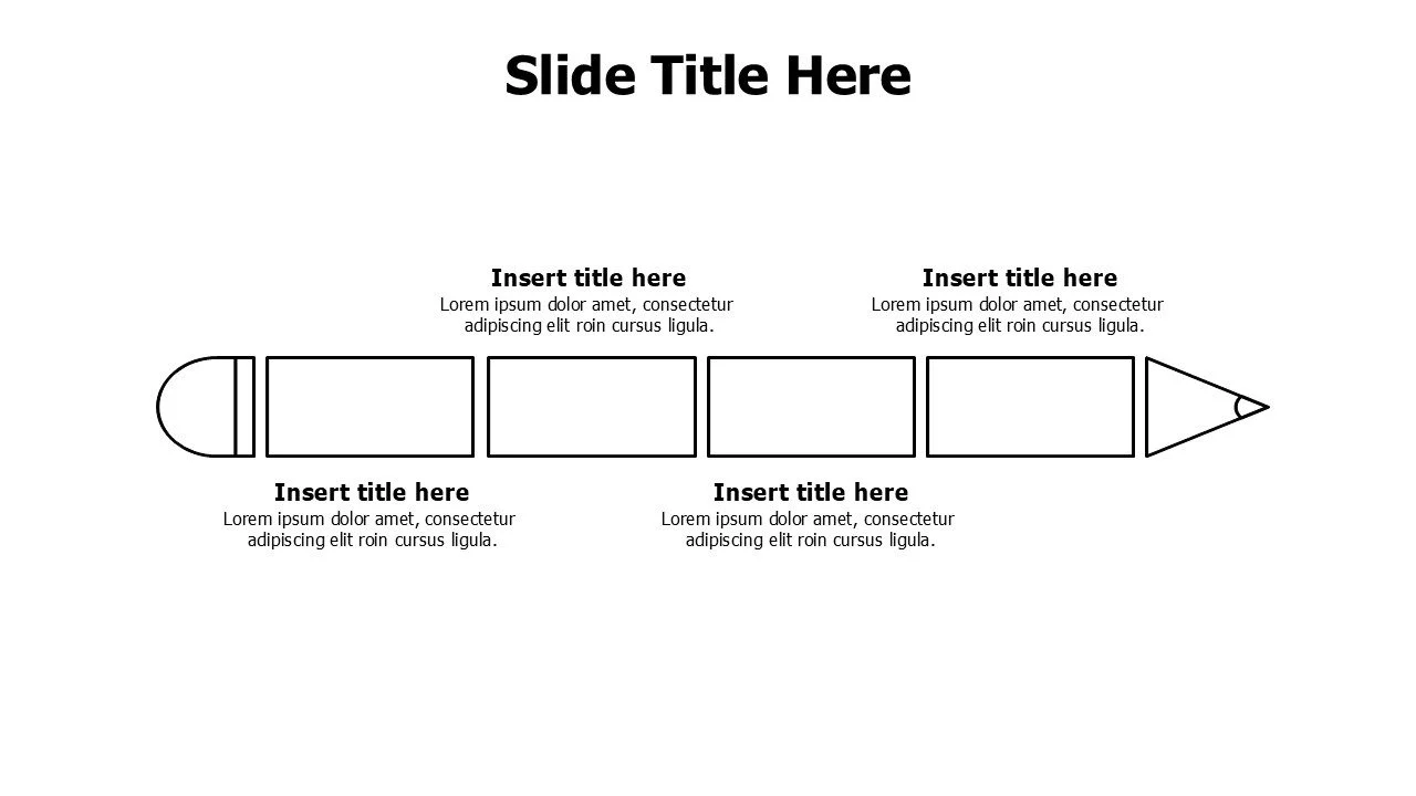 4 points vertical outline divided bencil infographic