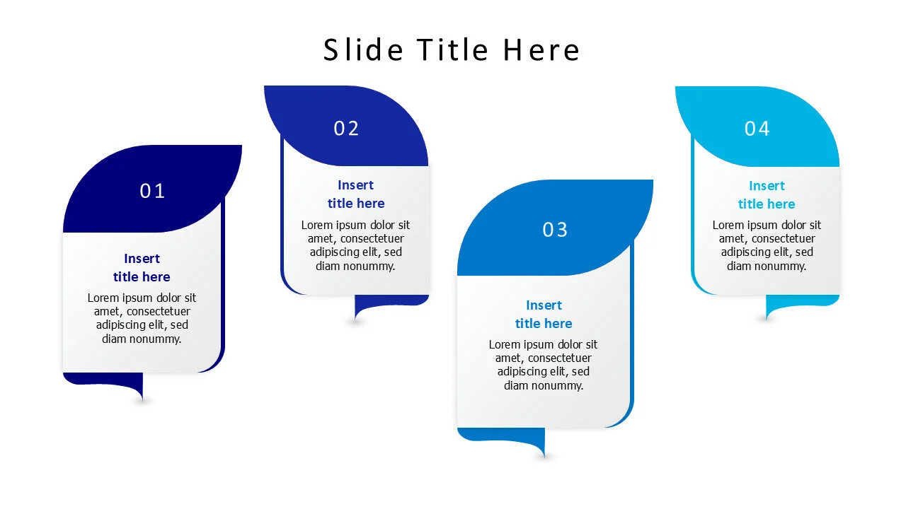 4 points white blocks with colored topppings infographic