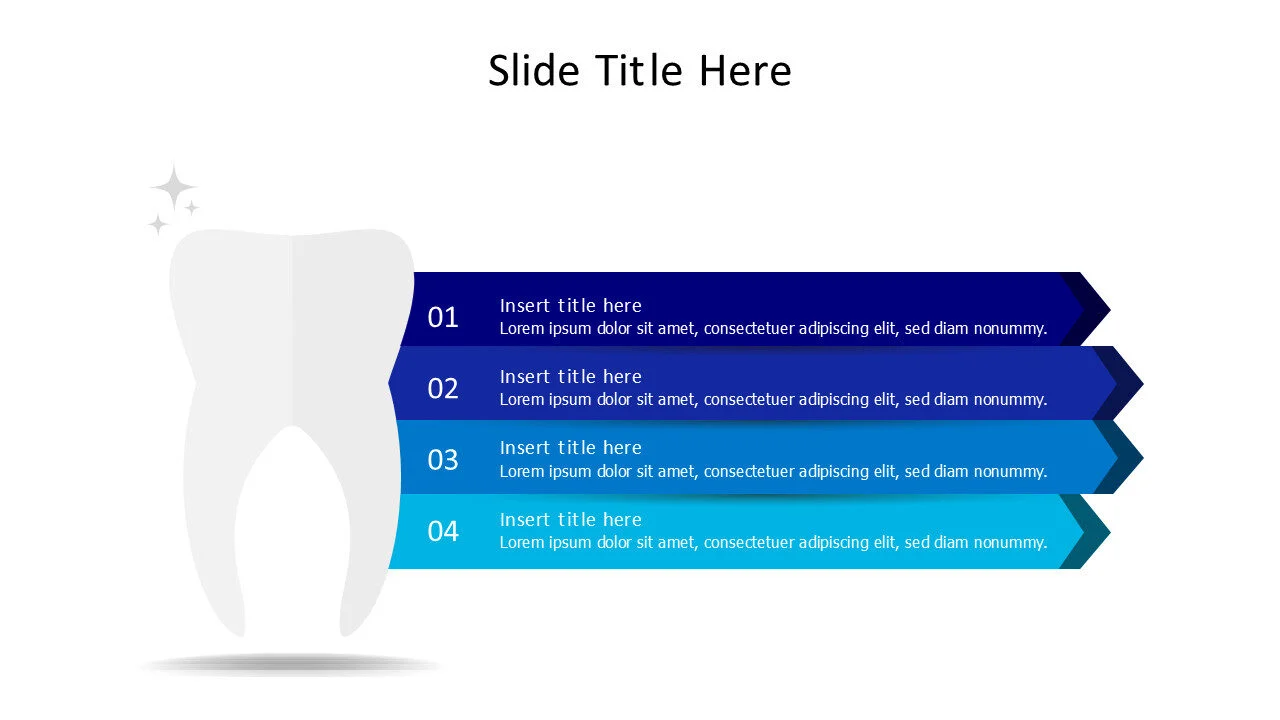 4 points white tooth infographic