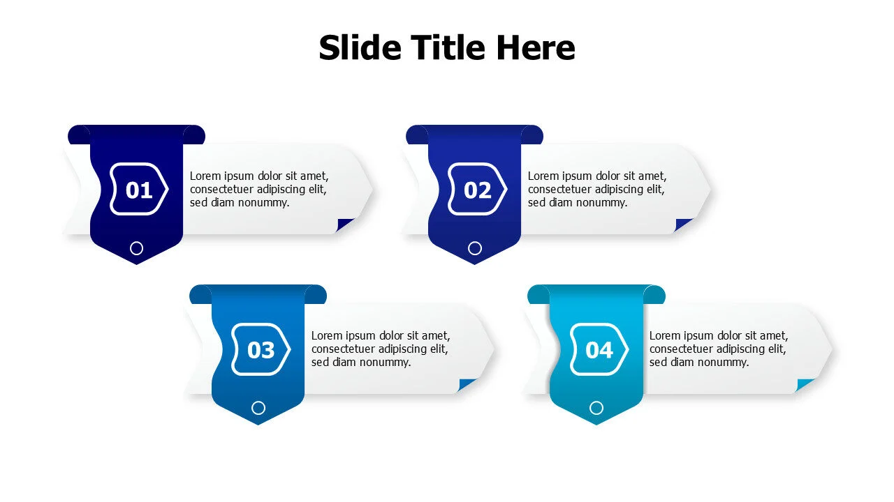 4 points with 3D label infographic