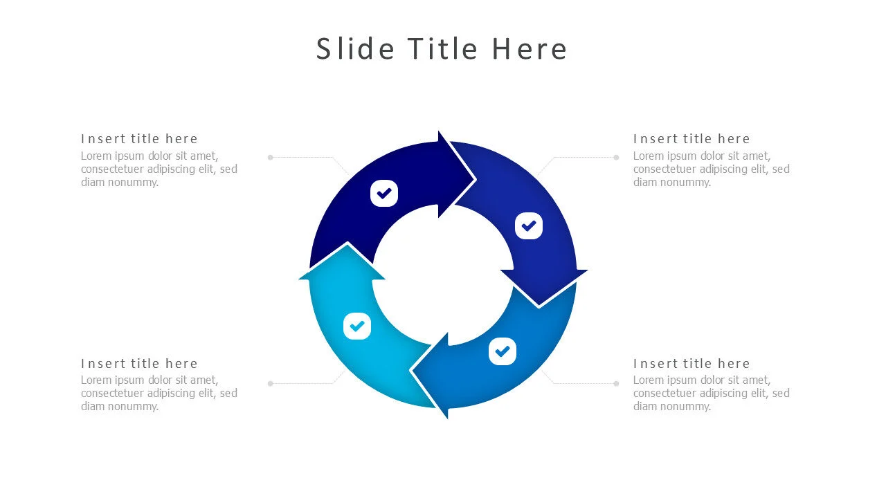4 points with round arrows