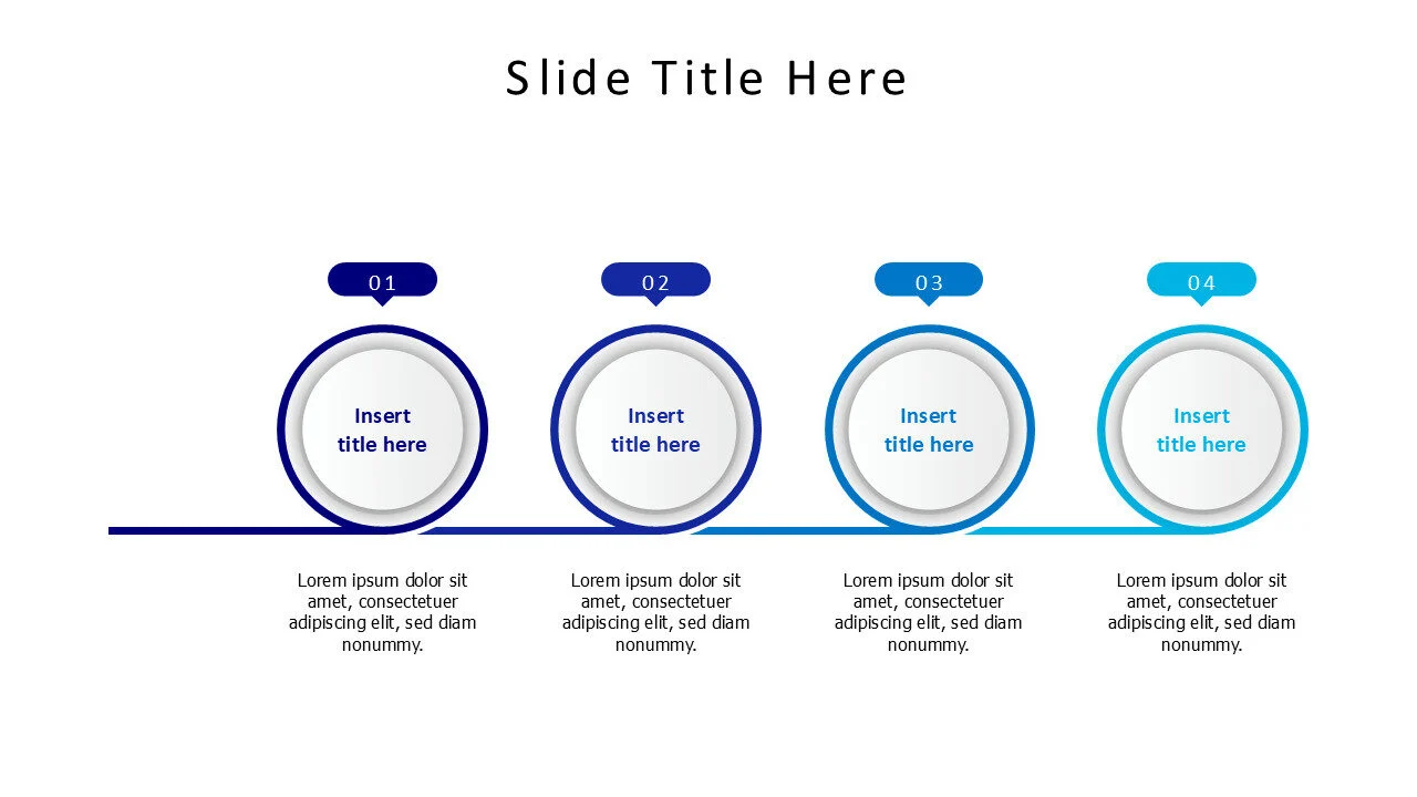 4 rounded oultline with circles and numbers infographic