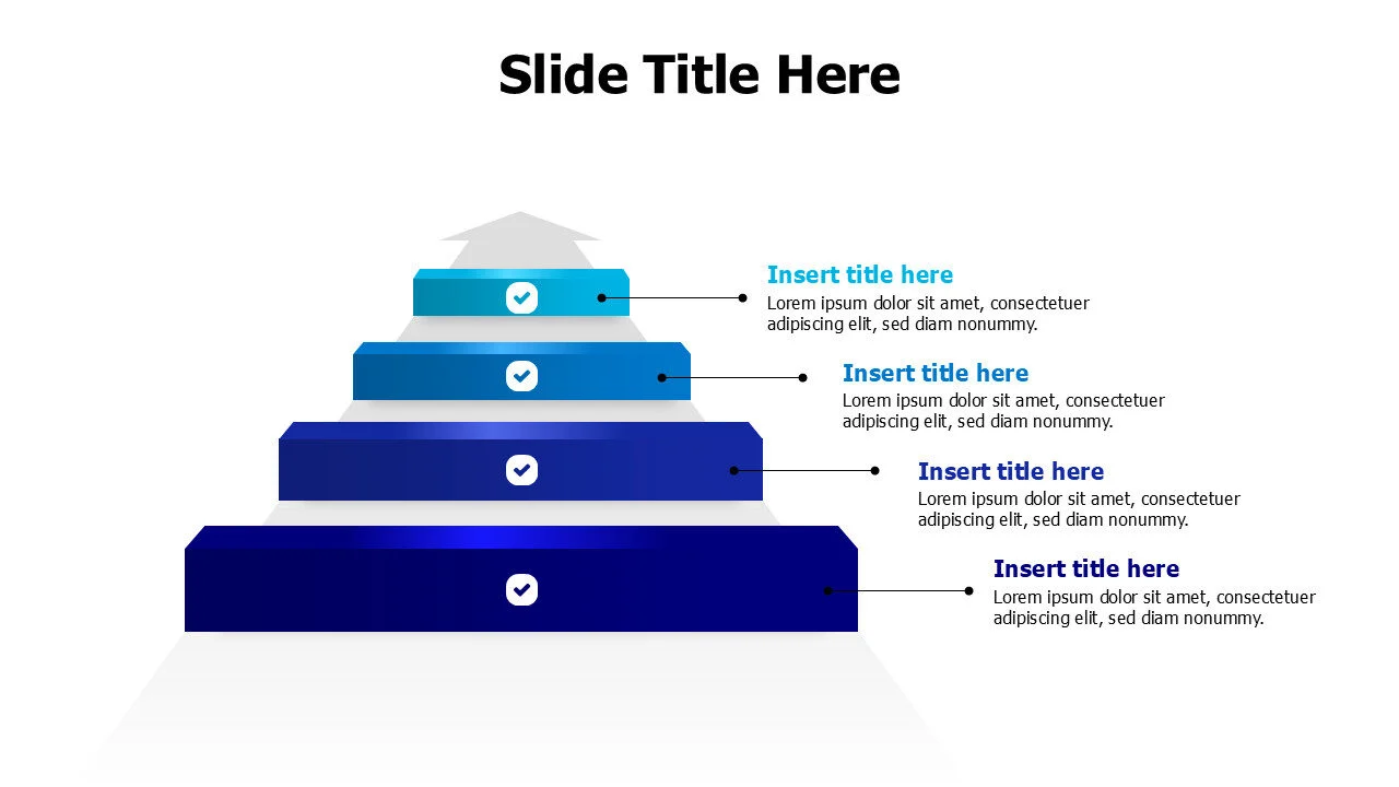 4 steps 3d stairs arrow