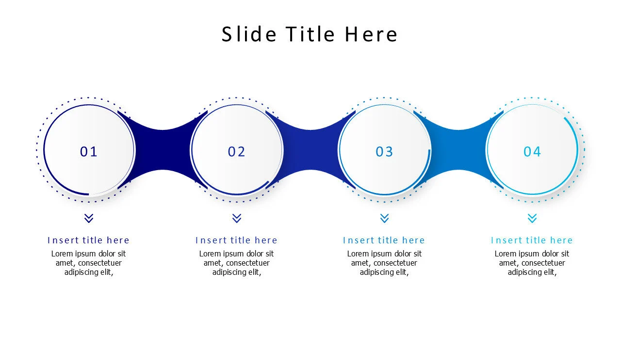 4 steps timeline with circles template