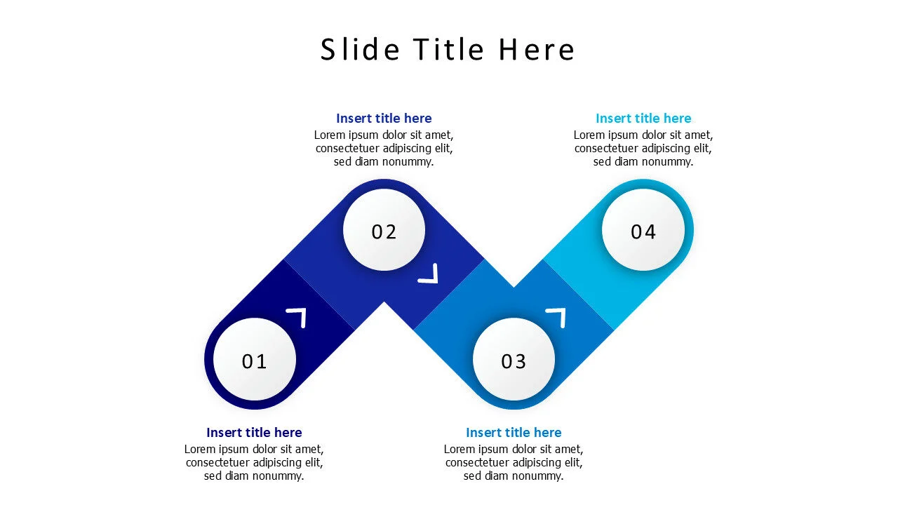 4 steps zaigzag shape infographic