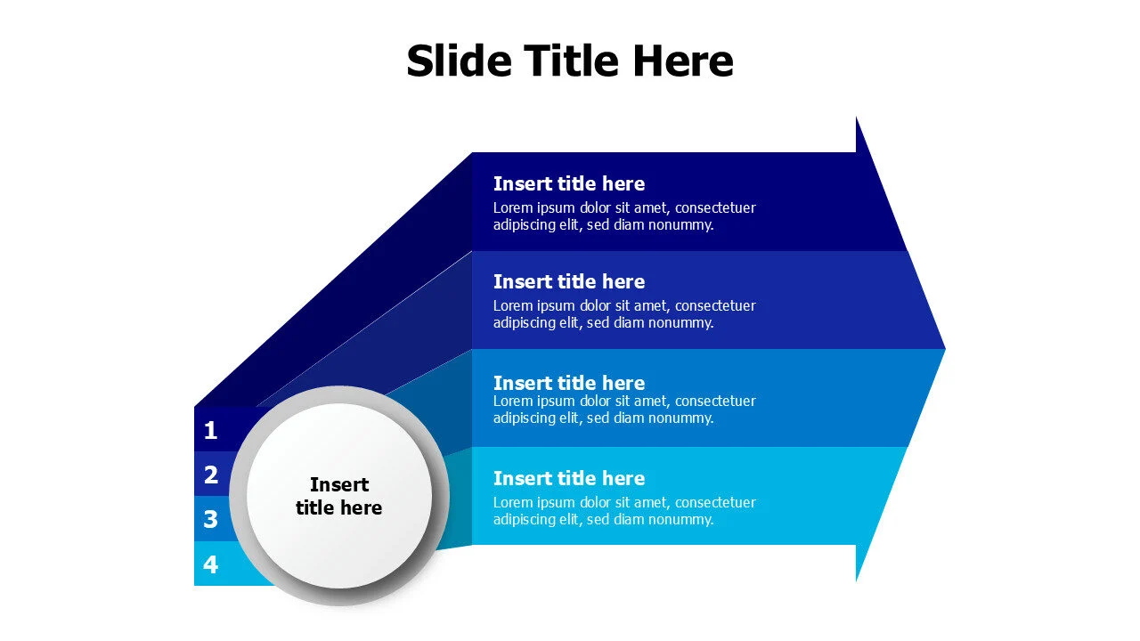 4 stripes 3D prespective arrow infographic