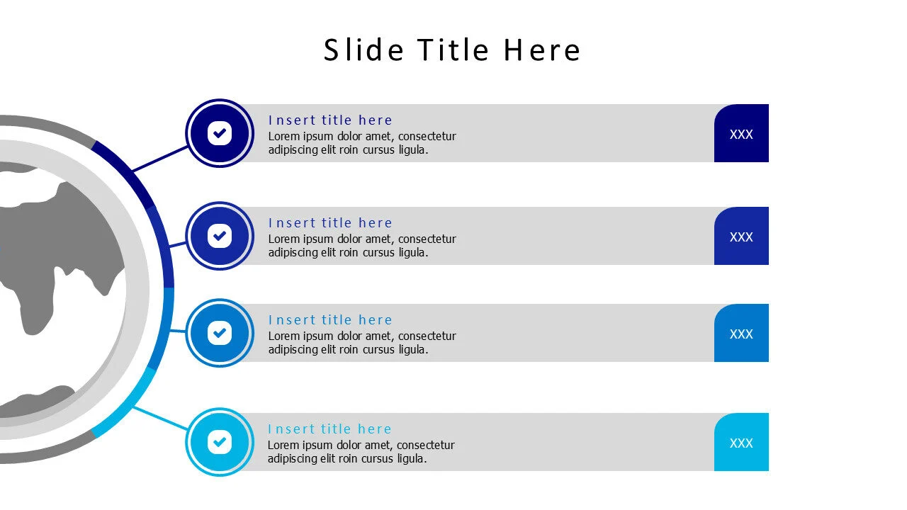 4 stripes with earth and percentages infographic