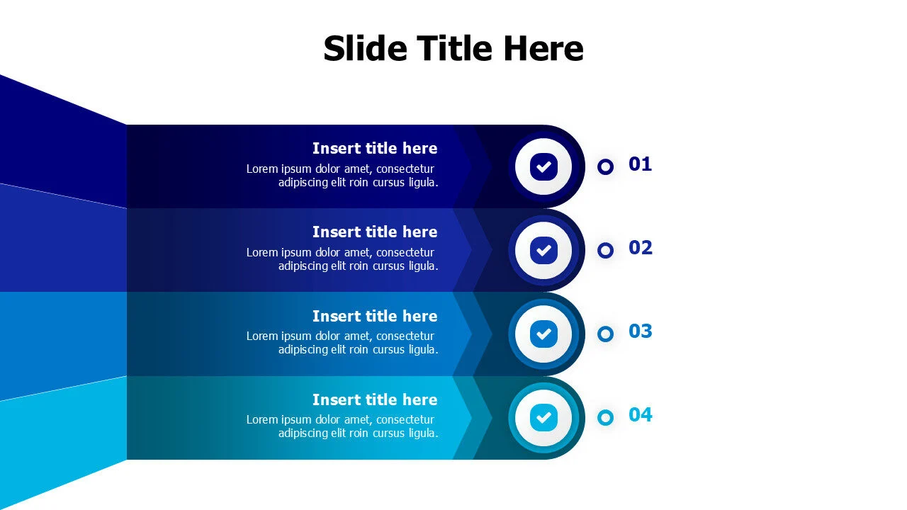 4 stripes with prespective and arrows infographic