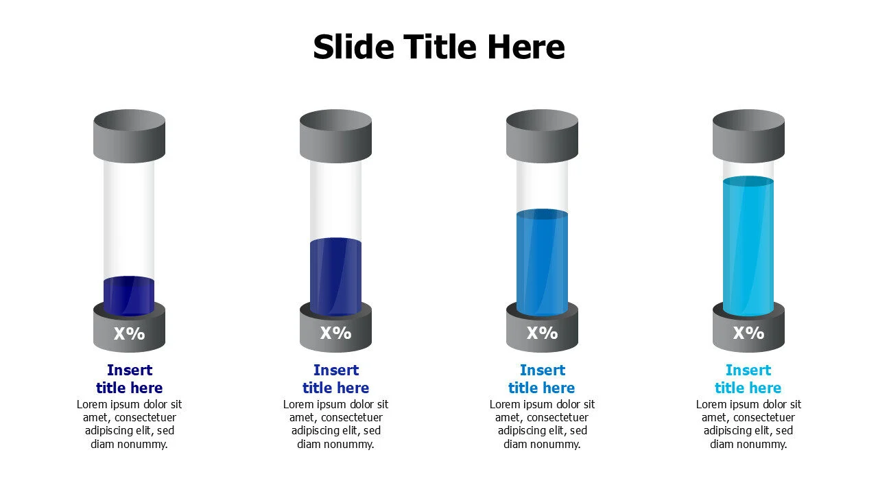 4 test tubes wih different filling infographic