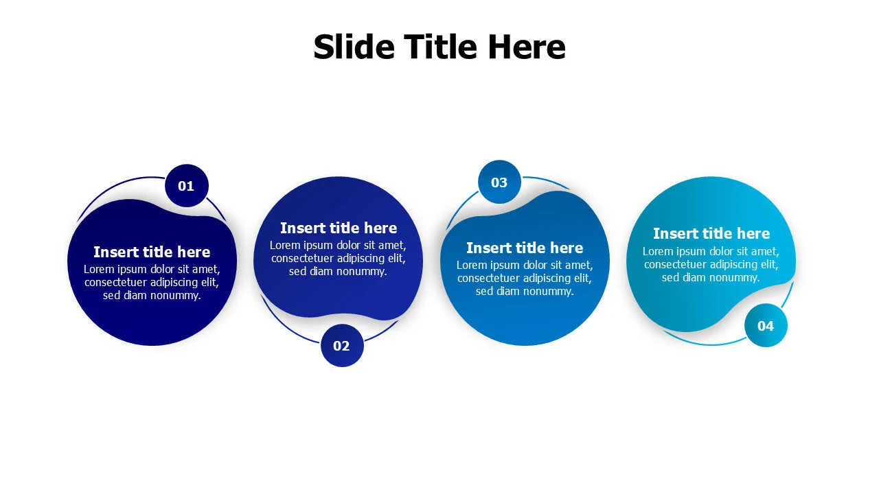 4 wavey shapes with numbers infographic