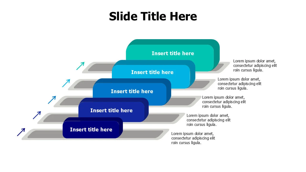 5 3D steps withh arrows infographic