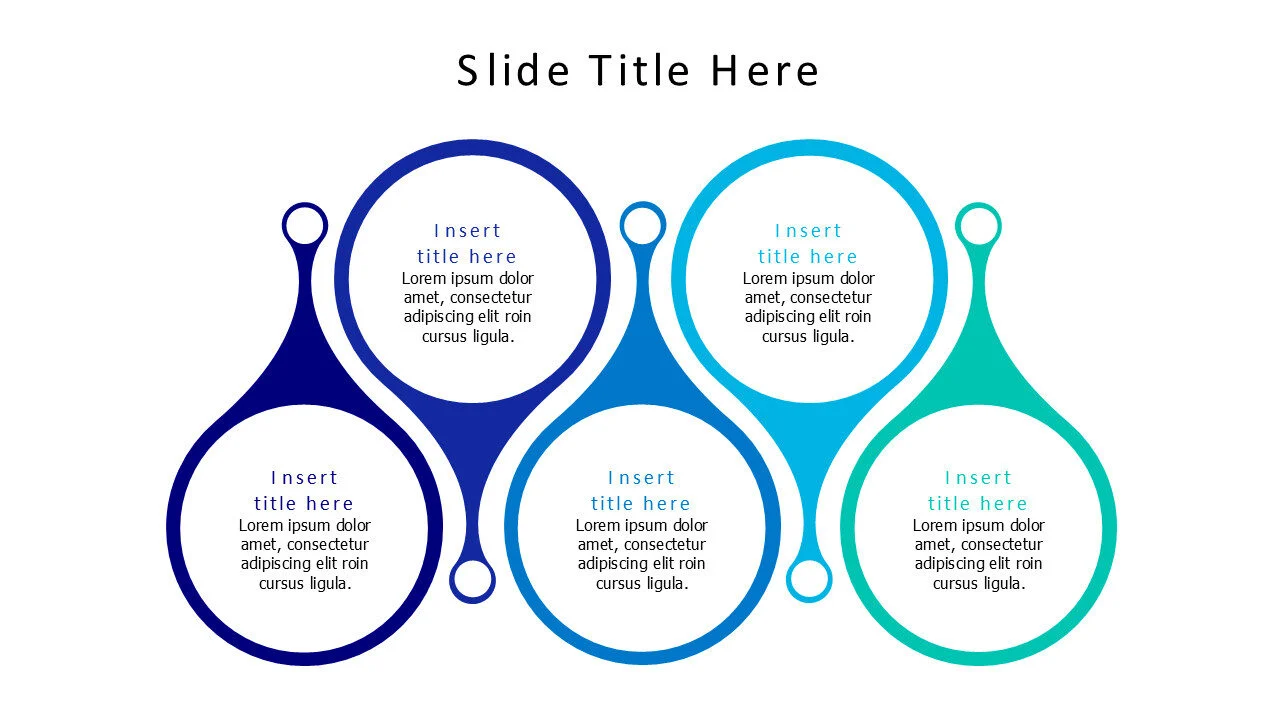 5 colored circles infographic with titles