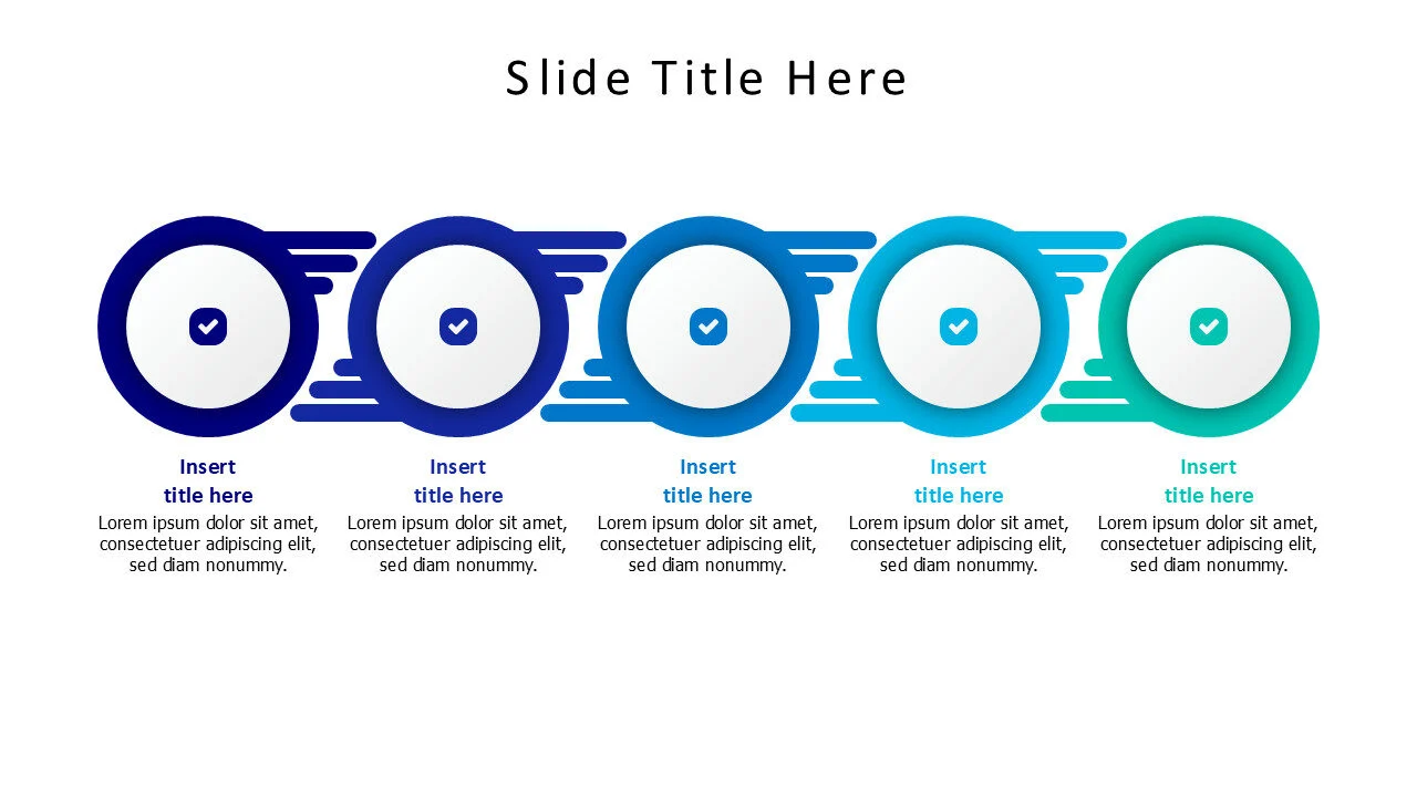 5 connected circlres by lines infographic with icons