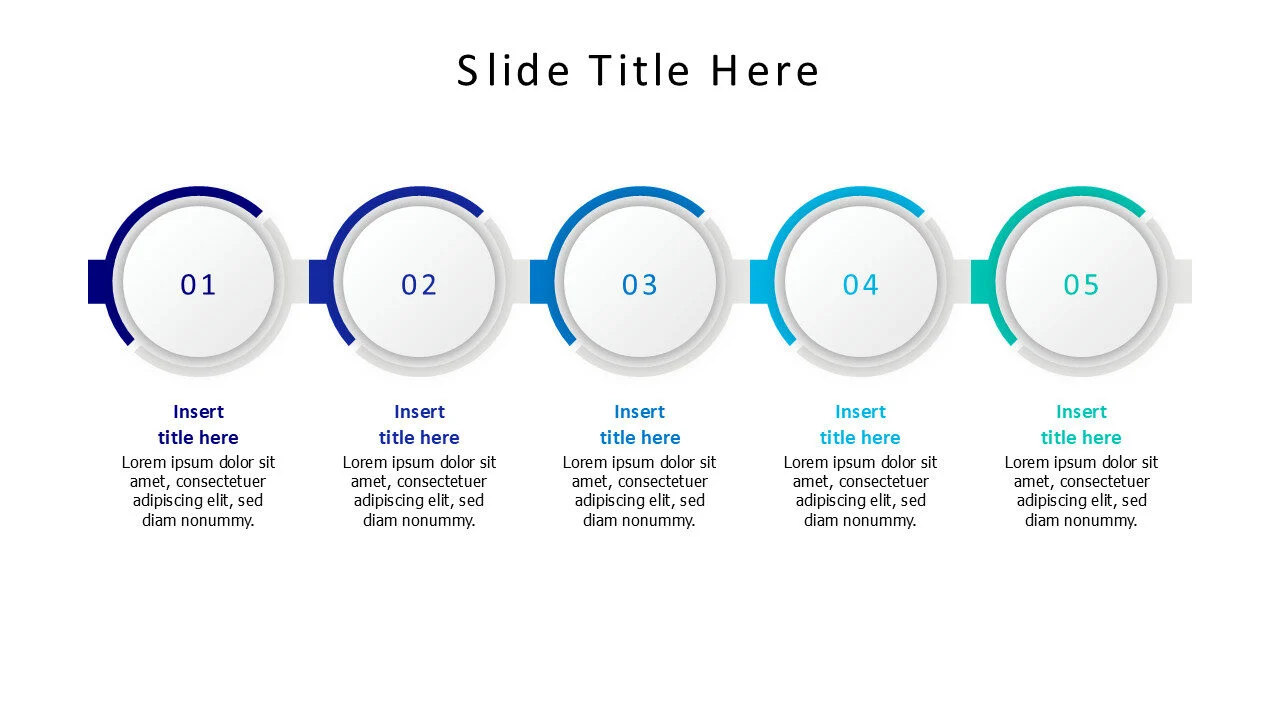 5 connected colored circles infographic