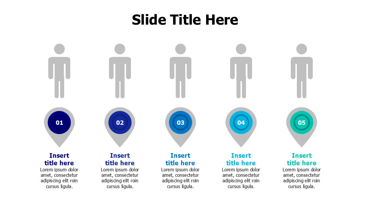 5 figures with location pins infographic