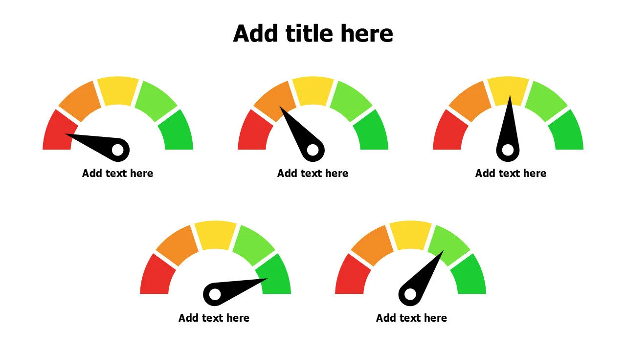 5 levels performance chart from red to green