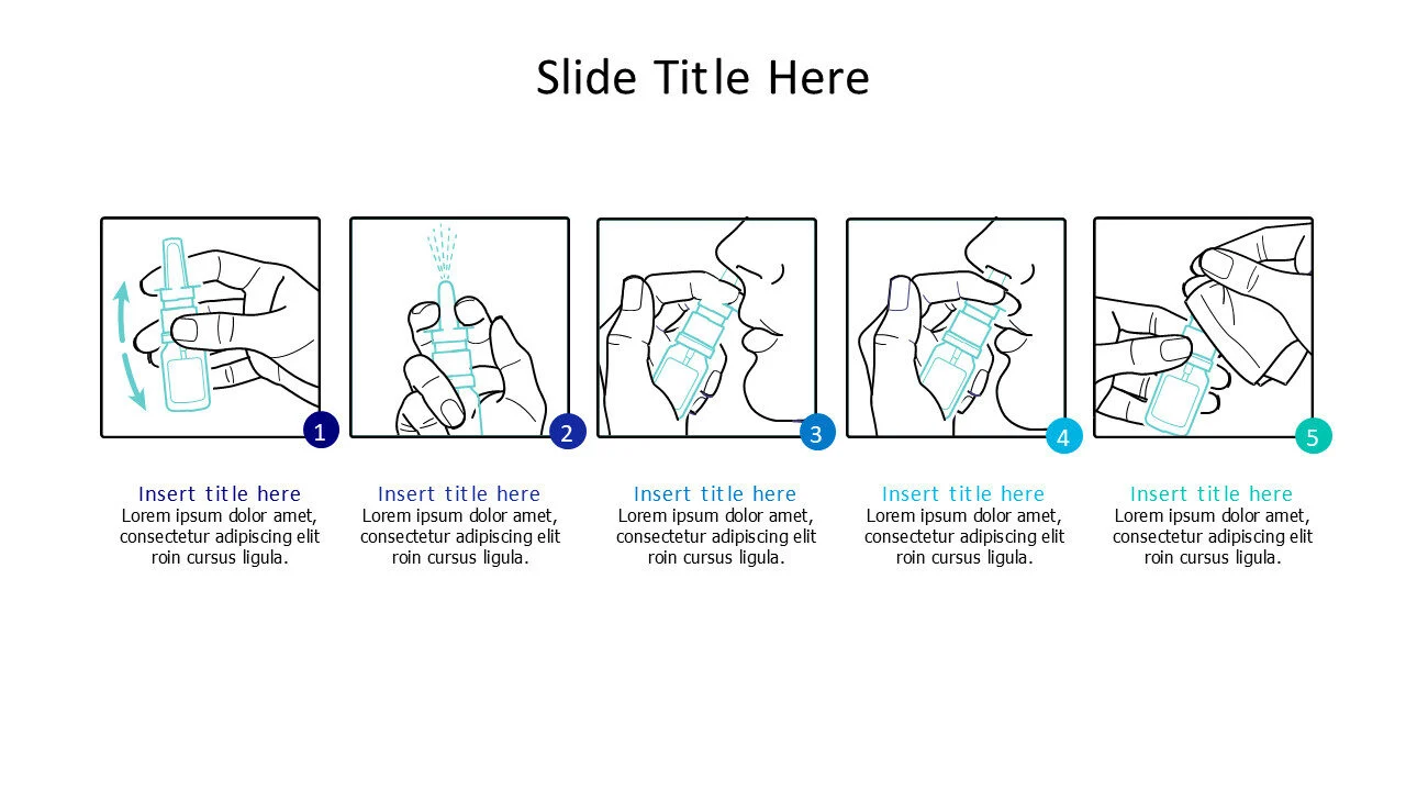 5 nasal spray steps infographic