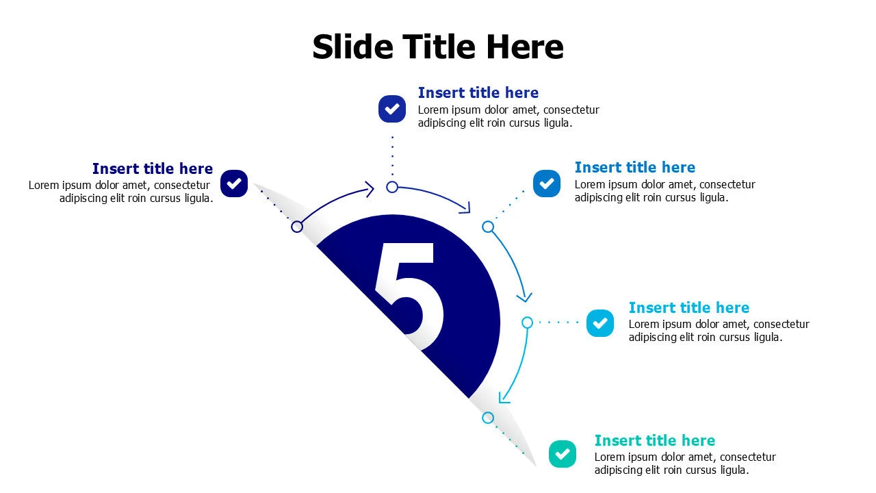 5 number points infographic
