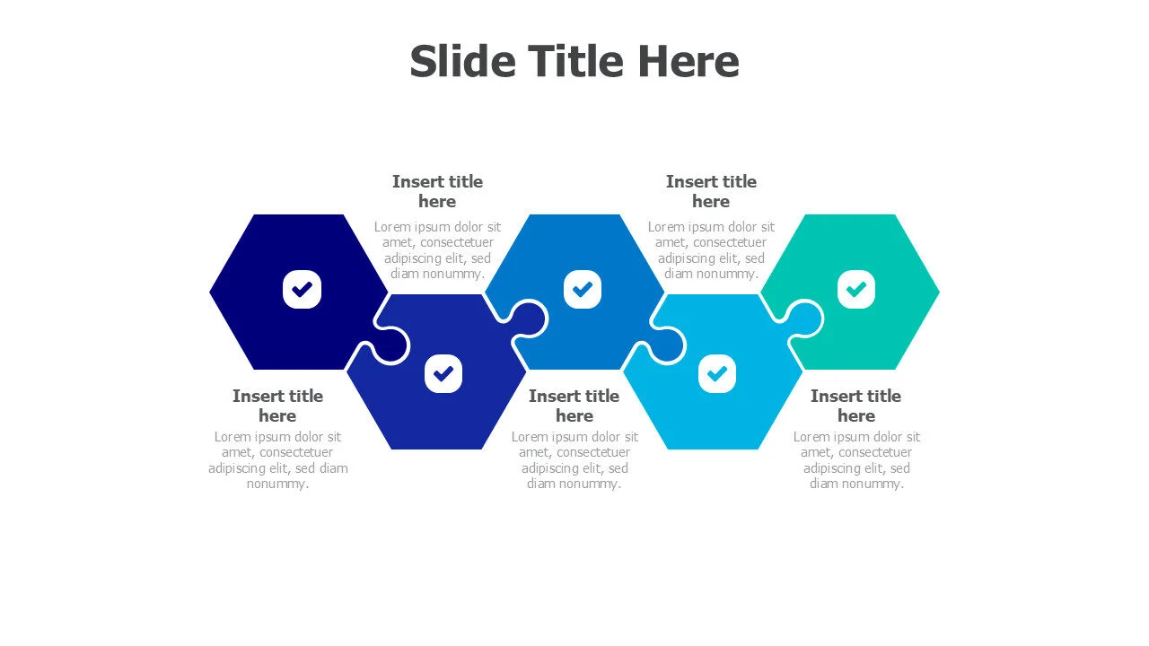5 pieces hexagons puzzles 47