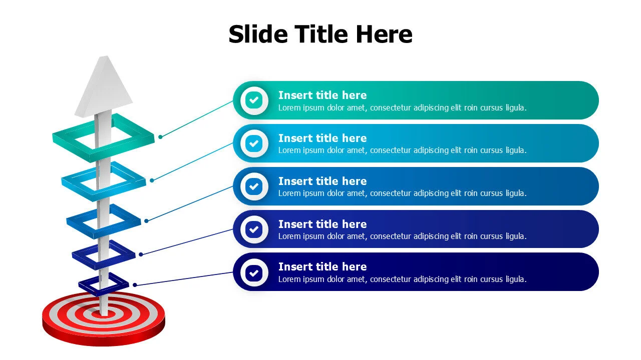 5 points 3D arrow up infographic