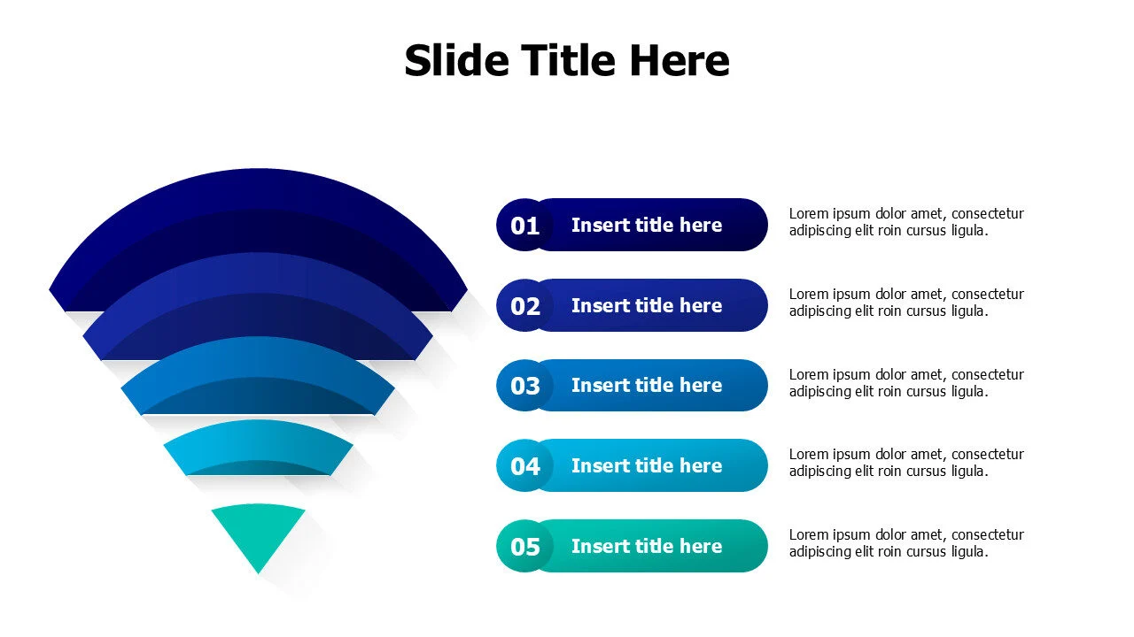 5 points 3D curved shapes infographic