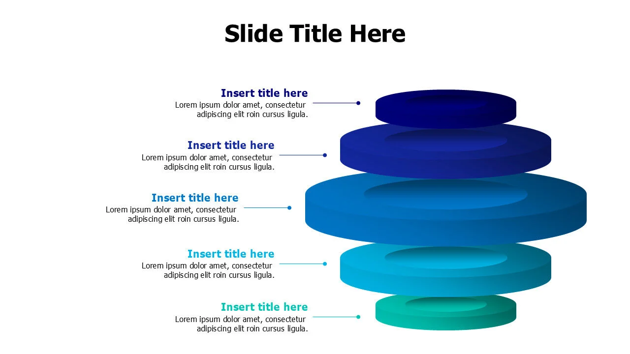 5 points 3D plates infographic