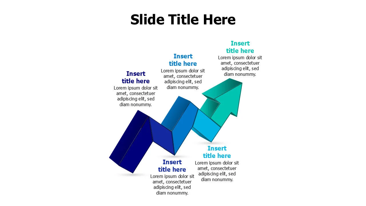 5 points 3d arrow infographic