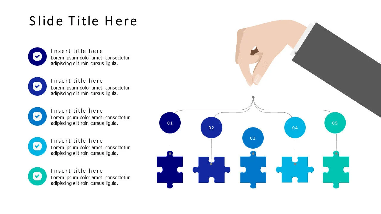 5 points a hand holding puzzle pieces infographic