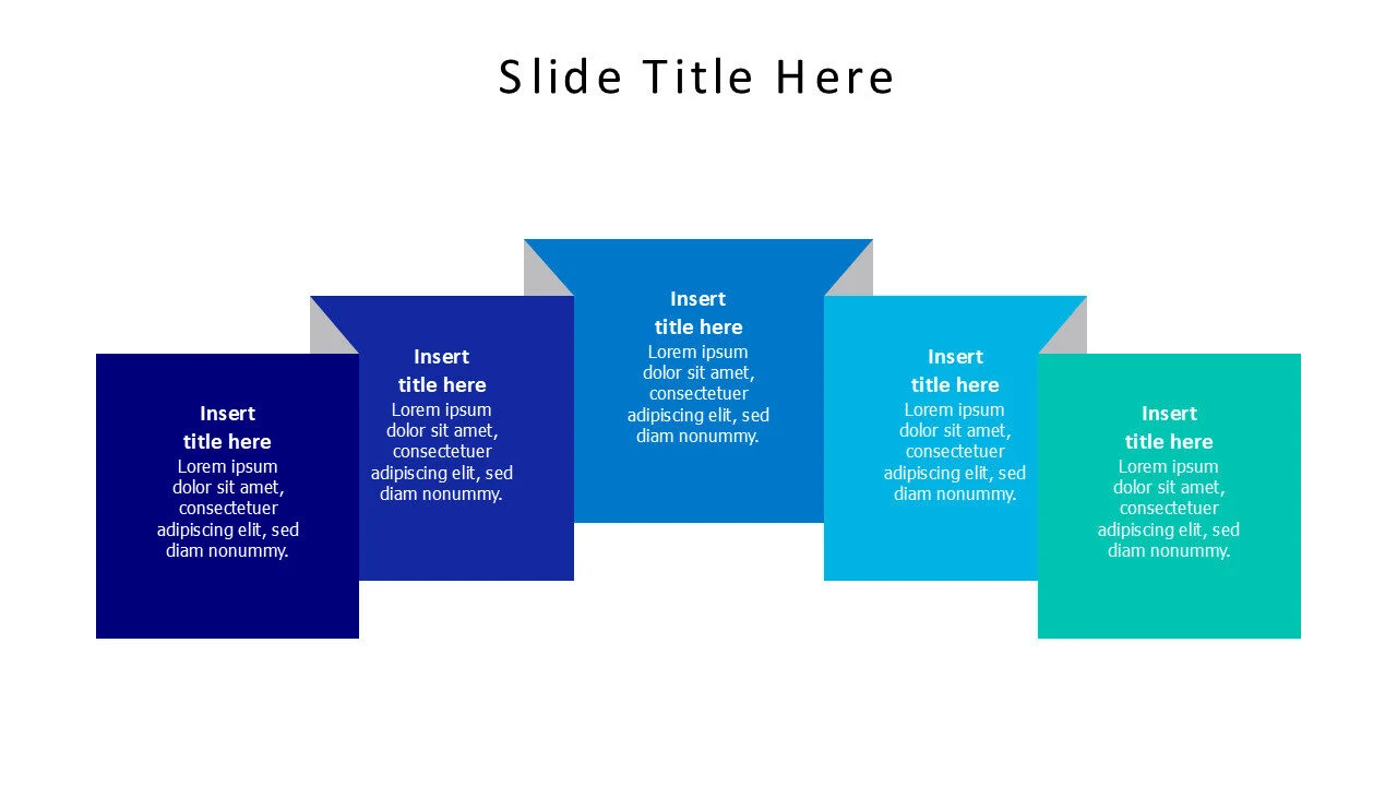 5 points bent colored stripe infographic