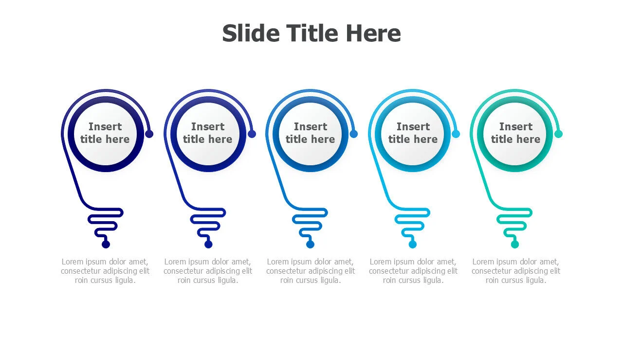 5 points bulbs infographic
