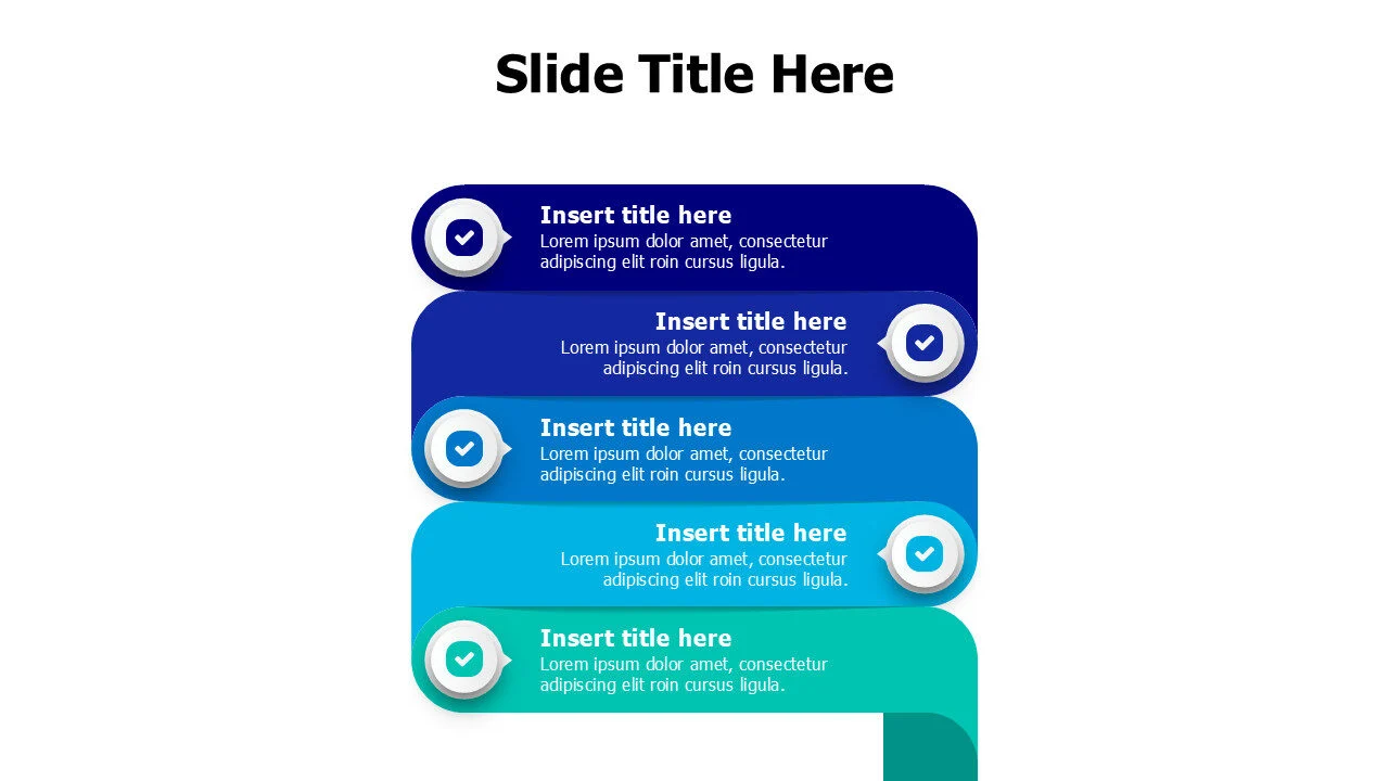 5 points colored twisted stripe infographic