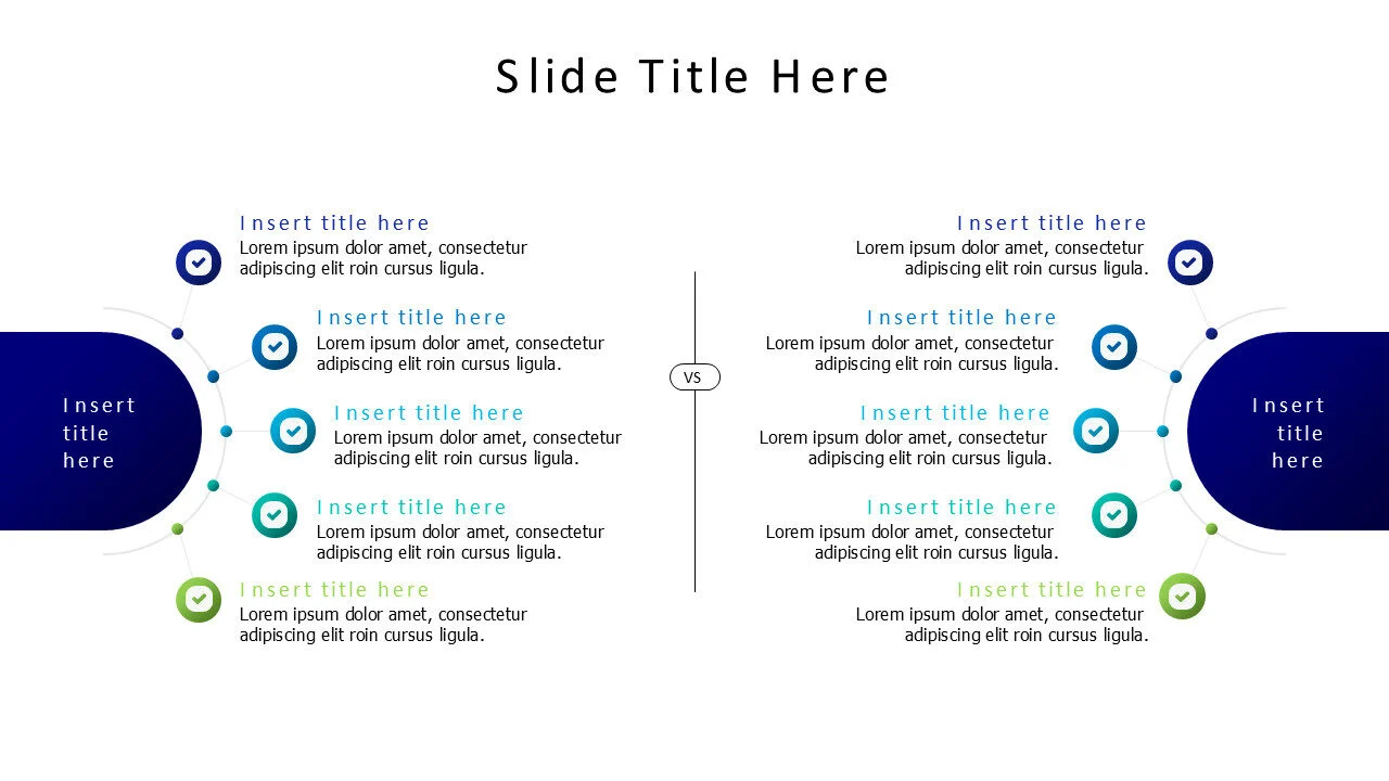 5 points comparison infographic