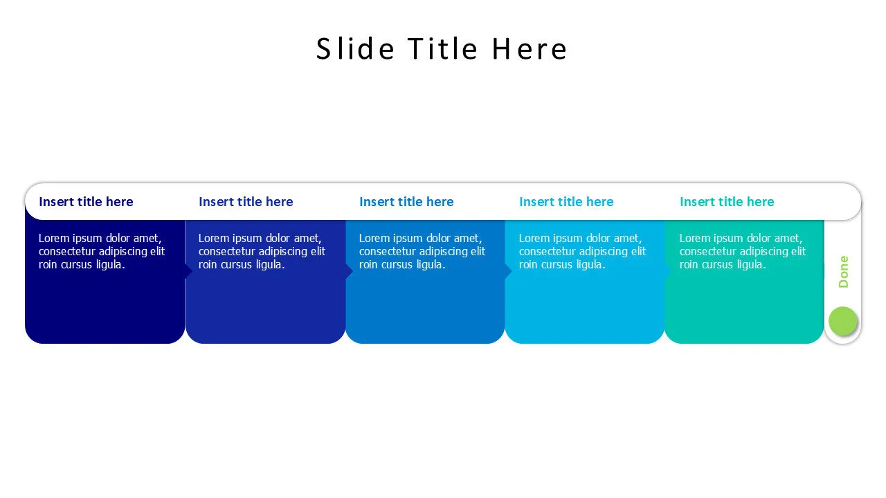 5 points continuos blocks infographic