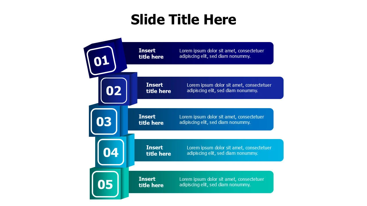 5 points cubes 3D infographic