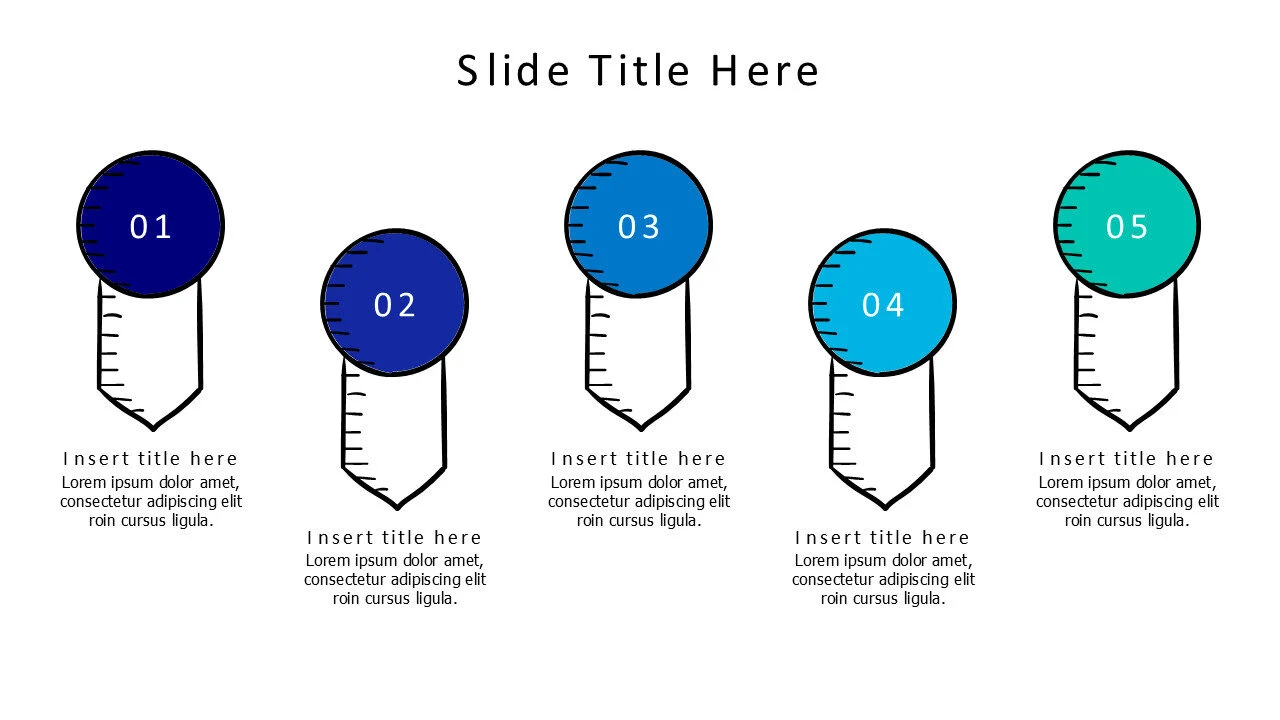 5 points doodle colors with numbers infographic