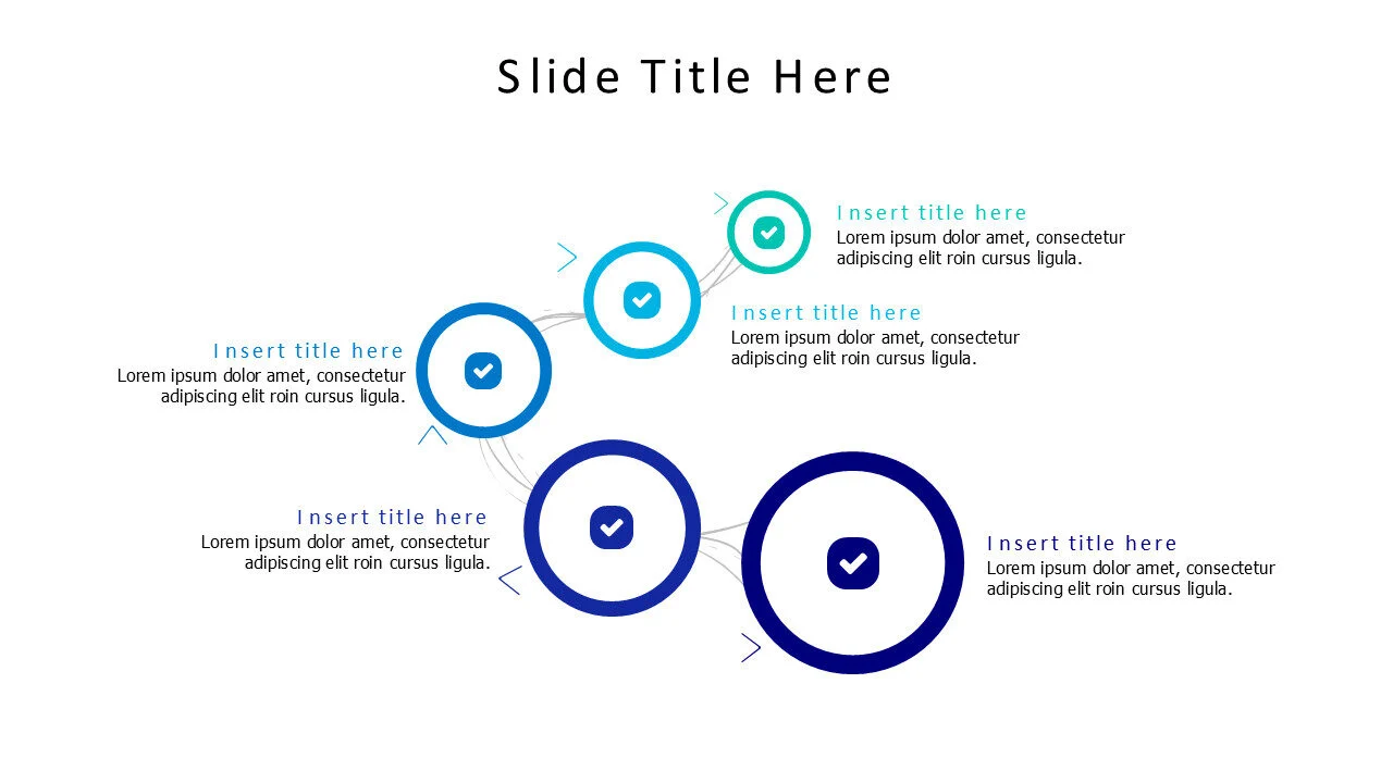 5 points flow circle infographic