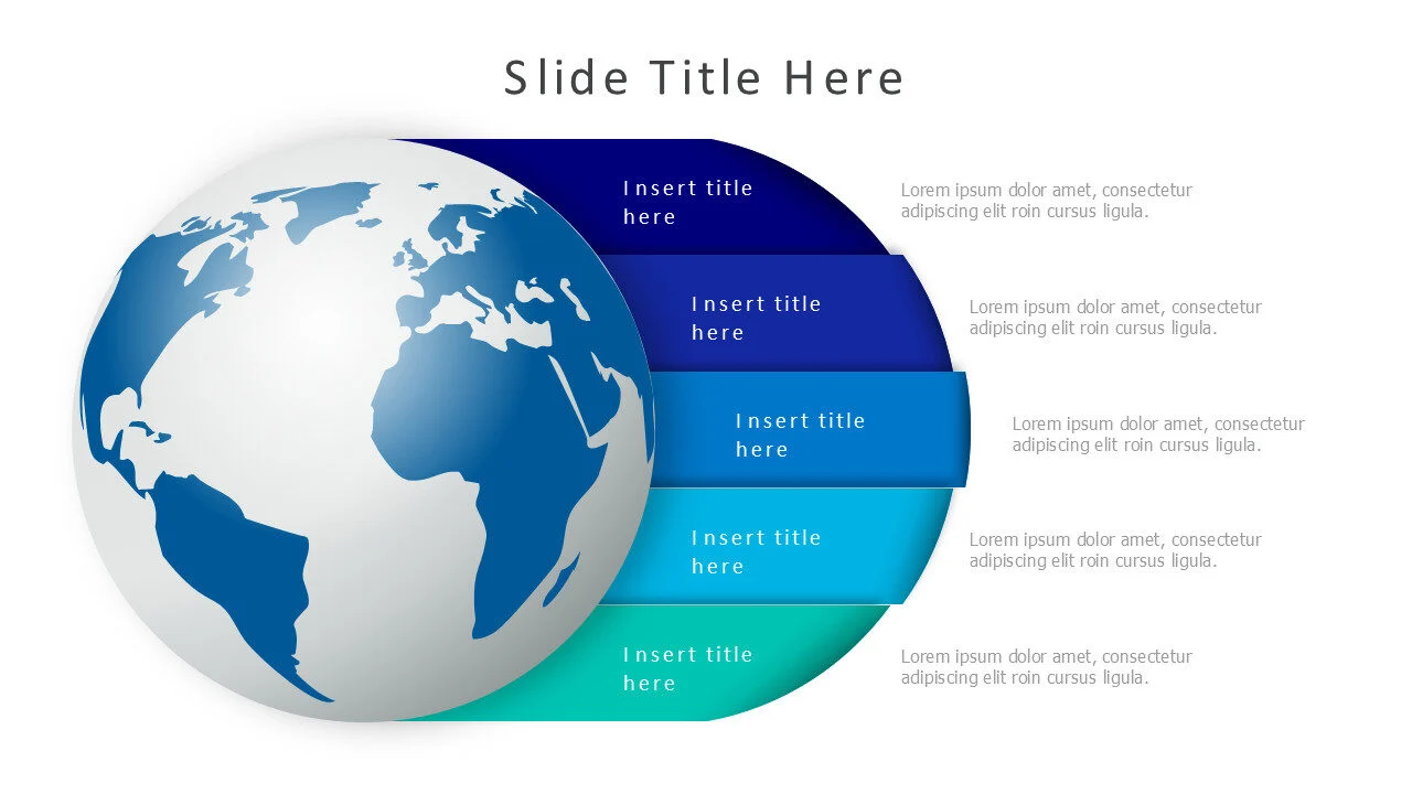 5 points from a globe infographic