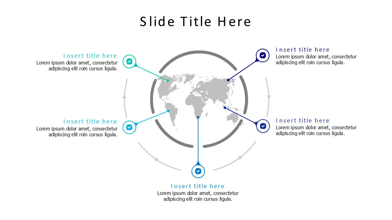 5 points from earth map infographic