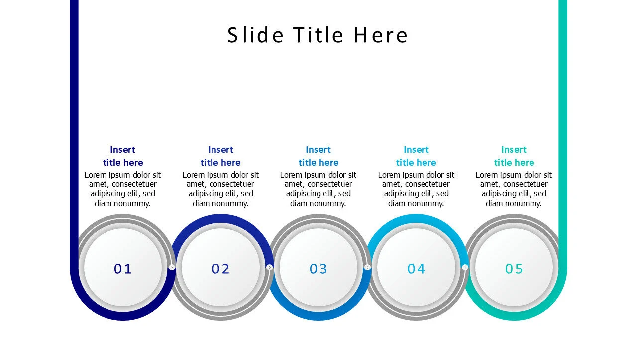 5 points hanging circles infographic