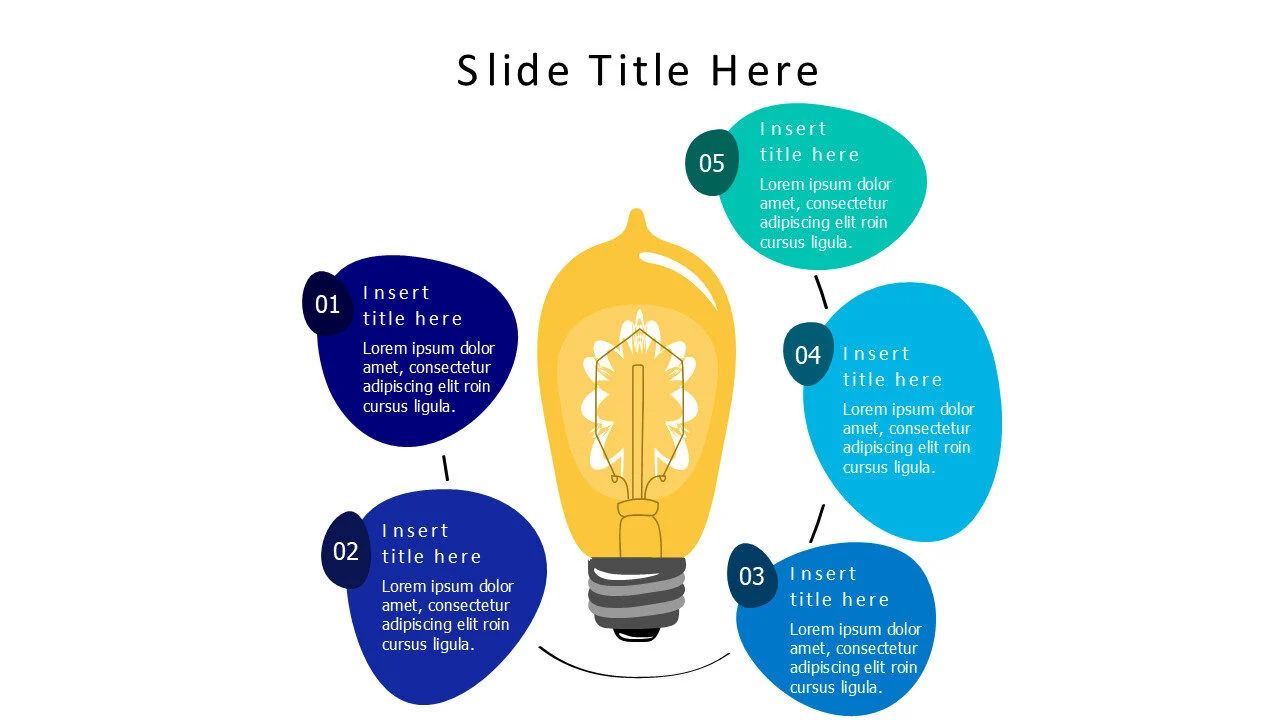 5 points light bulb infographic